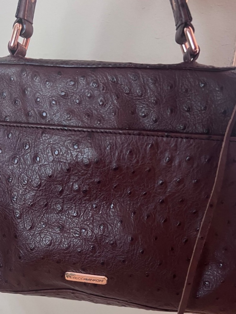 Rebecca Minkoff Dark Brown Textured Top-Handle Crossbody Bag - Picture 4 of 4